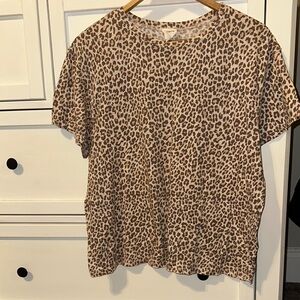 By Together Brown Leopard Print Short Sleeve Top
